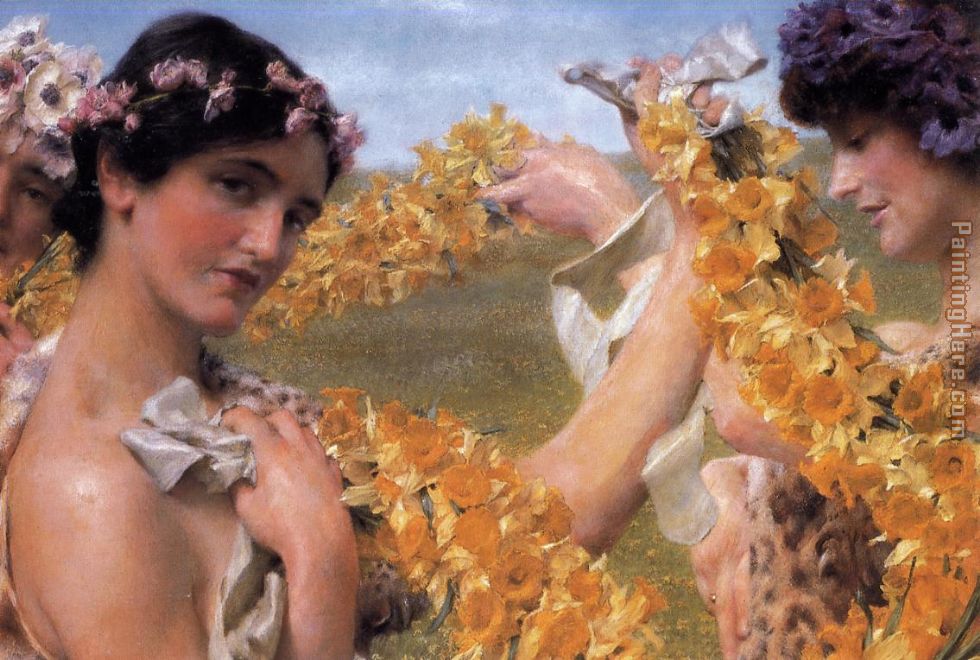 When Flowers Return painting - Sir Lawrence Alma-Tadema When Flowers Return art painting